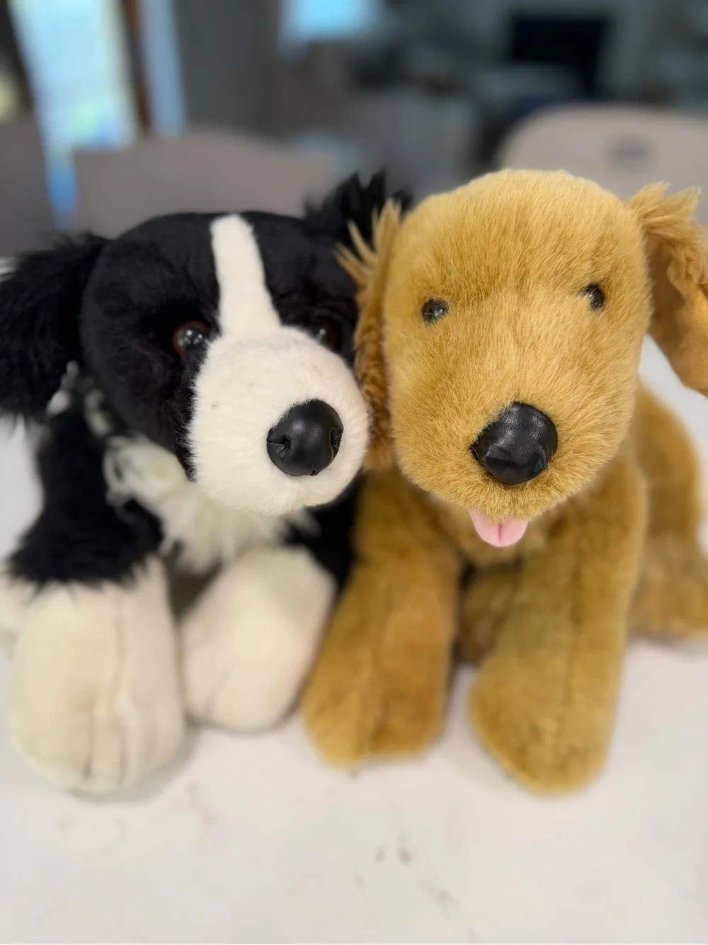 Build-A-Bear Plush Puppy Pair - Golden Retriever and Border Collie - vintage